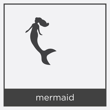 mermaid icon isolated on white background