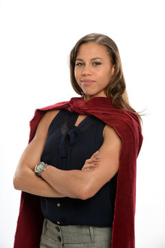 Businesswoman With Cape and Arms Crossed