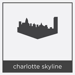 charlotte skyline icon isolated on white background