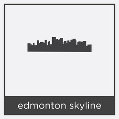 edmonton skyline icon isolated on white background