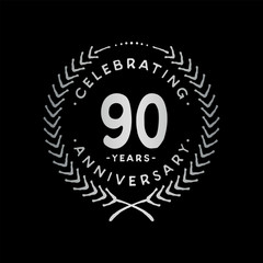 90 years design template. 90th vector and illustration.
