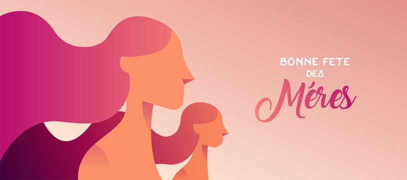 Happy mother day french banner for daughter love