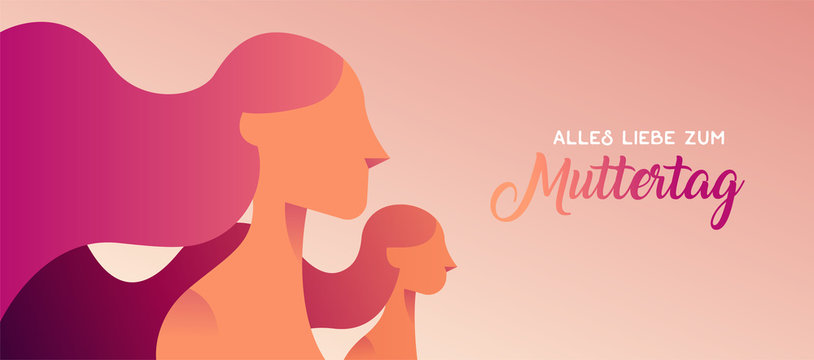 Happy mother day german banner for daughter love