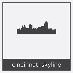Naklejka premium cincinnati skyline icon isolated on white background