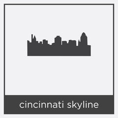 Obraz premium cincinnati skyline icon isolated on white background