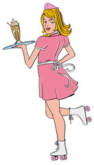 Vintage Comics Waitress