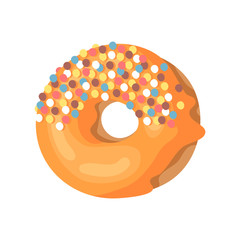 Cartoon vector illustration donut. Hand drawn drawing sweet bun. Actual Creative art work bake