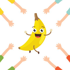 Vector Illustration of Banana Character