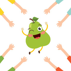 Vector Illustration of Pear Character