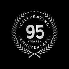 95 years design template. 95th vector and illustration.

