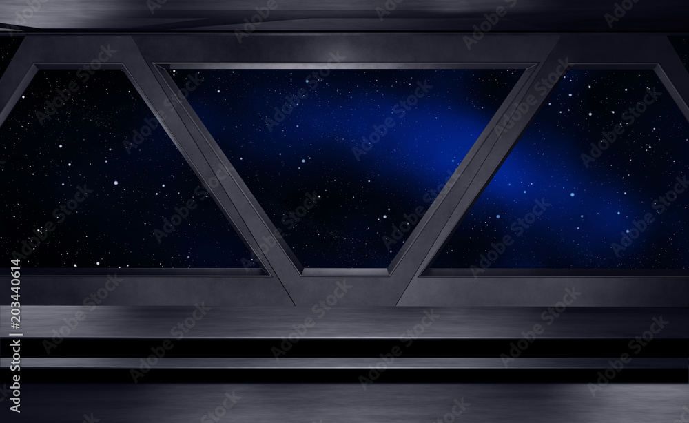 Wall mural space environment, ready for comp of your characters.3d rendering
