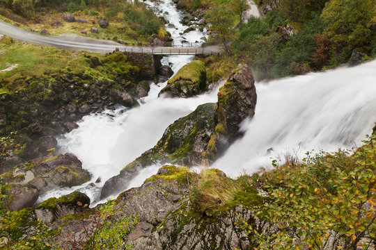 Kleivafossen Waterfall from Above