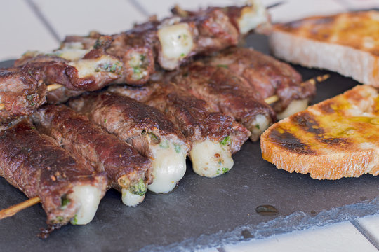 Traditional sicilian meat rolls.