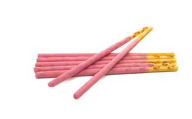 biscuit sticks in a glaze isolated
