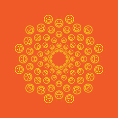 High Quality Modern Decorative Oriental Mandala on Color Background . isolated Vector Elements