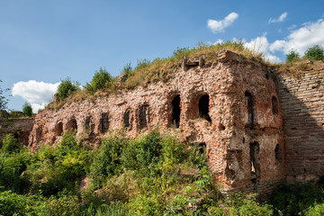 Fototapeta na wymiar Ruins in fortress of Oreshek. Shlisselburg, Russia