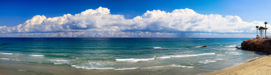 Fototapeta na wymiar Sea shore landscape in Spain, beach