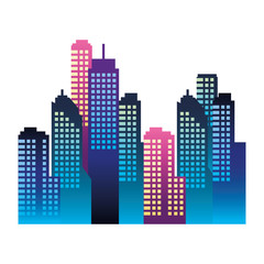 cityscape buildings scene icon vector illustration design
