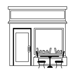 restaurant building front facade vector illustration design