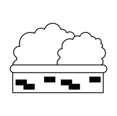 house garden bush icon vector illustration design