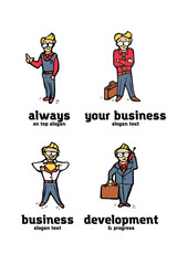 Businessman logo set