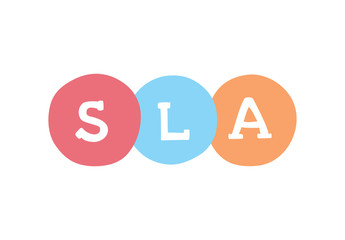 SLA marketing concept. Service-level agreement vector business acronym.