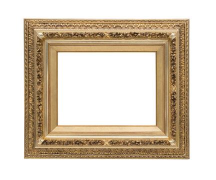 Vintage frame for photos, pictures, mirrors. On a white background.