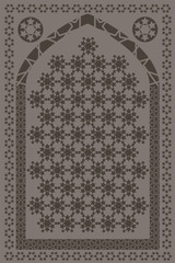Islamic rugs. Muslim praying carpet vector illustration.