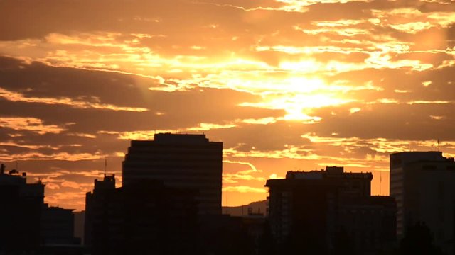 Downtown Spokane Skyline Sunrise