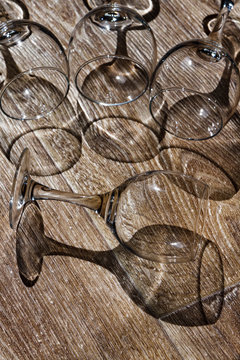 Still life from empty wine glasses