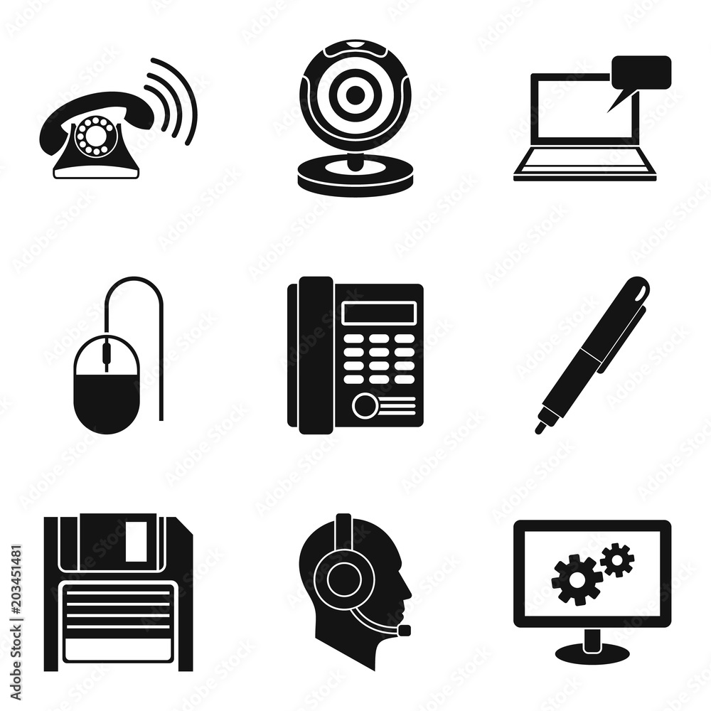 Poster cozy work icons set. simple set of 9 cozy work vector icons for web isolated on white background
