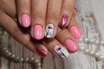 beautiful manicure of nails