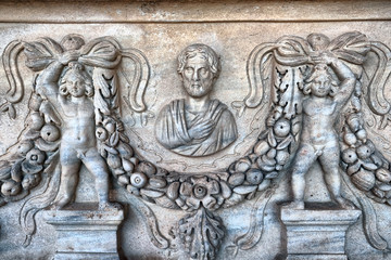 Sarcophagus details from Ephesus Ancient city, Selcuk