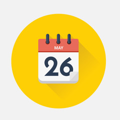 Vector of Day calendar with date May 26, 2018