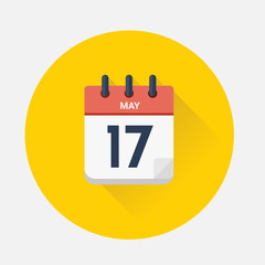 Vector of Day calendar with date May 17, 2018