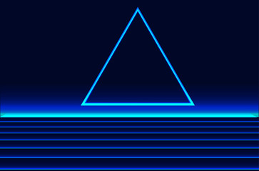 Future retro line background of the 80s. Vector futuristic synth retro wave illustration in 1980s posters style.