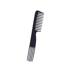 Vector illustration. Silhouette comb , barber comb, black plastic comb