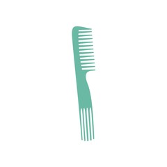 Vector illustration. Silhouette comb , barber comb, green plastic comb