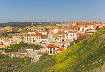 Fototapeta na wymiar Colorful hill and houses in Toro, Spain