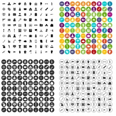 100 violation icons set vector in 4 variant for any web design isolated on white