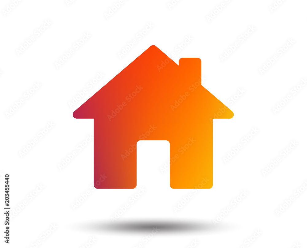 Aufkleber home sign icon. main page button. navigation symbol. blurred gradient design element. vivid graphic 