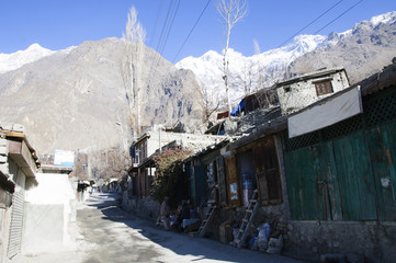 A village on the high altitude in the Karakorum mountains