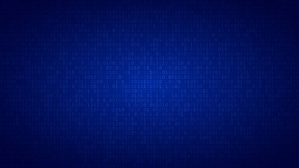 Abstract background of zeros ad ones in blue colors.