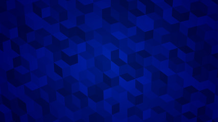 Abstract background of isometric cubes in blue colors.