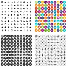 100 vogue icons set vector in 4 variant for any web design isolated on white