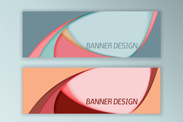 Fototapeta premium Banner design templates. Set of two banners in original colors. Elements for web design, promotion and advertisement.