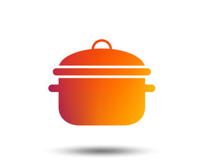 Cooking pan sign icon. Boil or stew food symbol. Blurred gradient design element. Vivid graphic flat icon. Vector