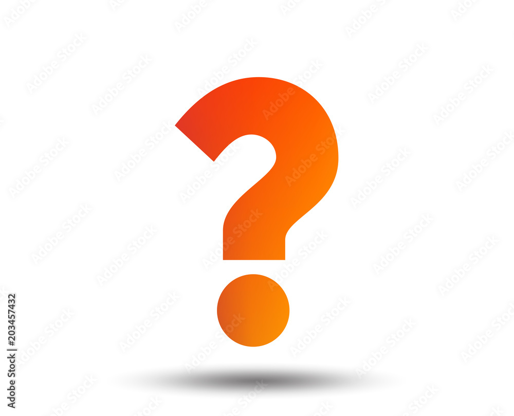 Poster question mark sign icon. help symbol. faq sign. blurred gradient design element. vivid graphic flat 