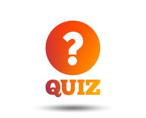 Quiz with question mark sign icon. Questions and answers game symbol. Blurred gradient design element. Vivid graphic flat icon. Vector