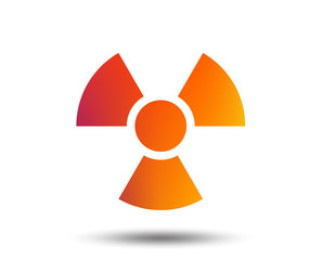 Radiation sign icon. Danger symbol. Blurred gradient design element. Vivid graphic flat icon. Vector